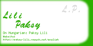 lili paksy business card
